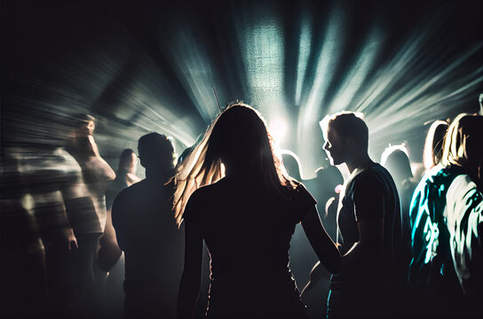 People dancing in nightclub. Generative AI