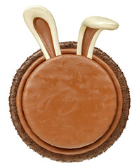 Bunny ear chocolate frame in realistic 3d render