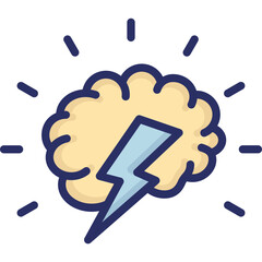 Brain, brainstorming Vector Icon
