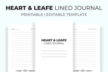 Heart & Leafe Lined Journal