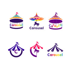 Carousel vector logo graphic set