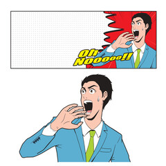 アメコミタッチの驚くビジネスマン