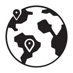 Global, globe, location icon