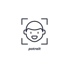 Vector sign potrait symbol is isolated on a white background. icon color editable.