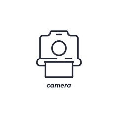 Vector sign camera symbol is isolated on a white background. icon color editable.