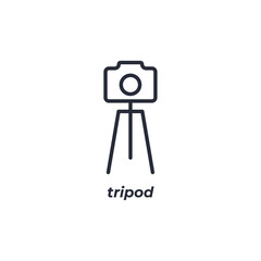 Vector sign tripod symbol is isolated on a white background. icon color editable.