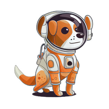 Cute astronaut dog illustration cartoon vector graphic