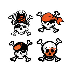 Simple skull pirates logo graphic vector