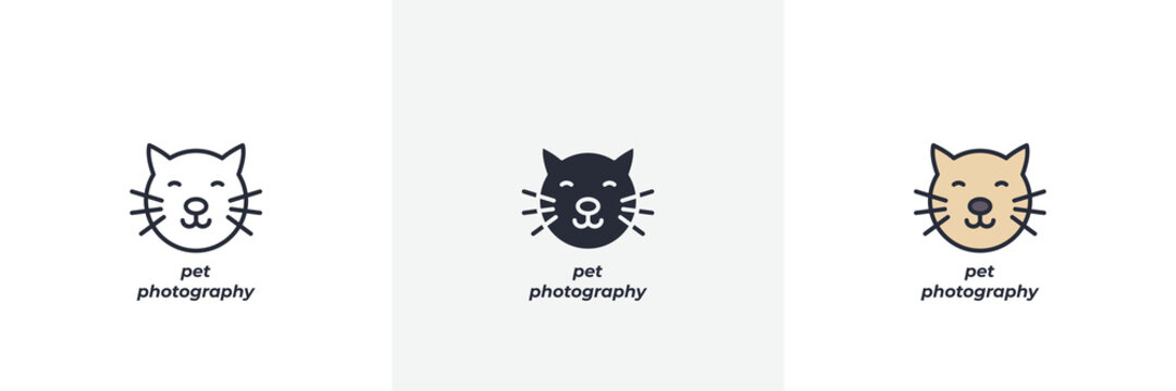 pet photography icon. Line, solid and filled outline colorful version, outline and filled vector sign. Idea Symbol, logo illustration. Vector graphics