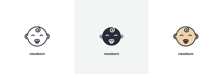 Fototapeta premium newborn icon. Line, solid and filled outline colorful version, outline and filled vector sign. Idea Symbol, logo illustration. Vector graphics