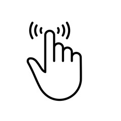 The Gesture of Computer Mouse. Pointer Finger Black Line Icon. Cursor Hand Linear Pictogram. Click Press Double Tap Touch Swipe Point Outline Symbol. Editable Stroke. Isolated Vector Illustration