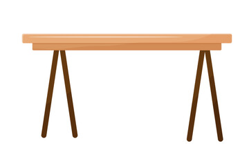 Wooden table in cartoon style. Flat vector illustration of furniture for apartment house or office. Comfortable desk or kitchen table.