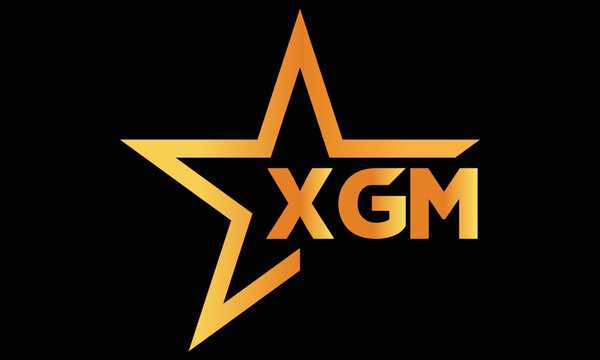 XGM golden luxury star icon three letter logo design vector template. royal logo | luxury logo | jewelry logo | premium logo | iconic logo | Victoria logo |	