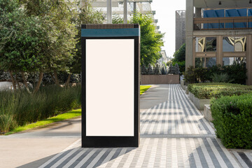 Blank electronic advertising poster with blank space screen for text message or promotional...