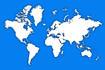 world map Blue & white