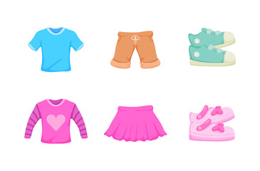 little T-shirt,Shorts,Dress of Children outfit in cartoon characters,
