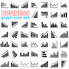 Vector business graph icon set simple design