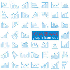 Naklejka premium Vector business graph icon set simple design