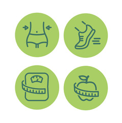  Linear icon slimming, weight loss, sport training.