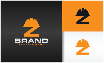 initials Z cap construction logo