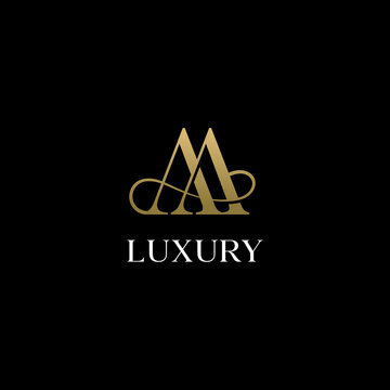 AA Letter Logo. Gold Letter Design Vector with Golden Luxury Colors and Monogram Design.
