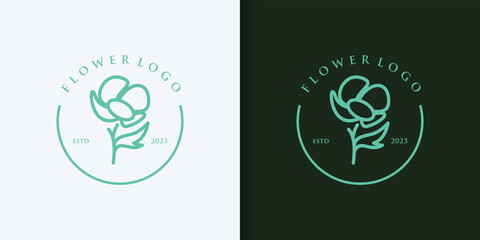 rose logo flower vector icon illustration