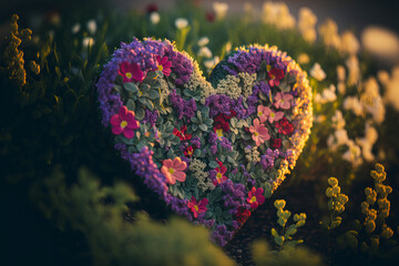 A beautiful blooming heart in nature