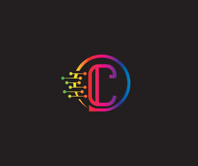 Creative Data Technology C Letter Modern Logo Design Company Concept