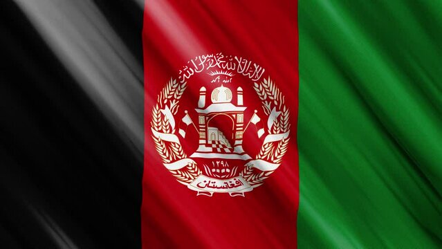official waving flag of afghanistan, independence day concept, 4K