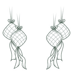 Hand drawn traditional ketupat vector