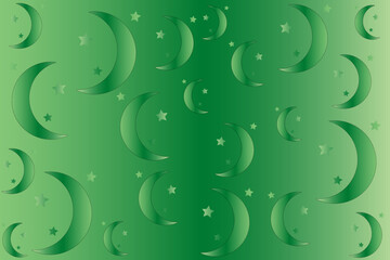 Abstract vector background with moon and stars in gradient colors	