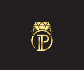 P Letter Creative Diamond luxury Modern Logo Design Company Concept