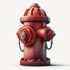 Red Fire Hydrant Isolated White
