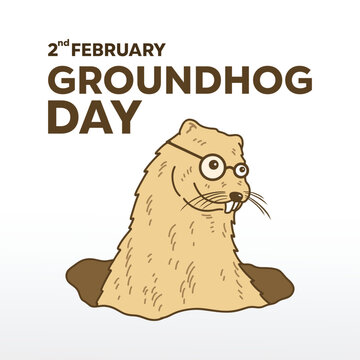 groundhod day illustration, perfect for office, company, school, social media, advertising, printing and more