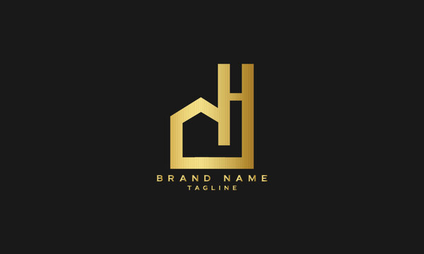 NDH, DH, HD, Abstract initial monogram letter alphabet logo design