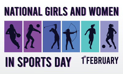 national girl and women in sport day background, perfect for office, company, school, social media, advertising, printing and more
