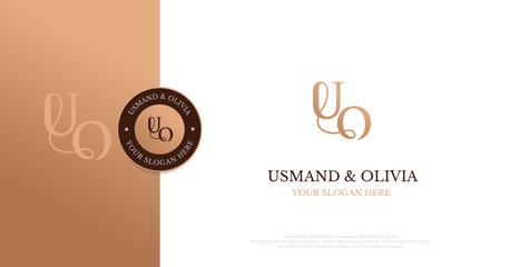 Initial UO Logo Design Vector 