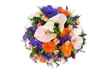 Many kinds of beautiful flowers is arranged in a circle can be decorated