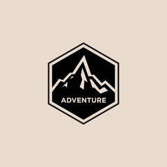 mountain vintage logo vector, adventure logo inspiration