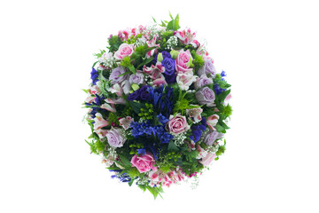 Many kinds of beautiful flowers is arranged in a circle can be decorated