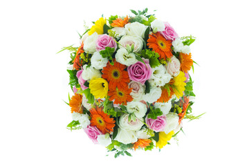 Many kinds of beautiful flowers is arranged in a circle can be decorated