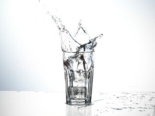 water splash in glass
