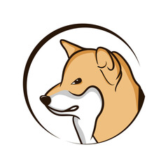 Dog Head Logo With Grinning Expression