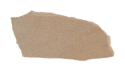 Brown ripped piece of paper isolated on transparent background PNG file