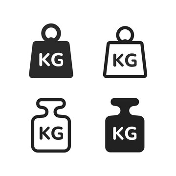 Weight Kilogram Icon Set Vector Images