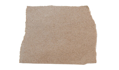 Brown ripped piece of paper isolated on transparent background PNG file