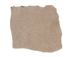 Brown ripped piece of paper isolated on transparent background PNG file