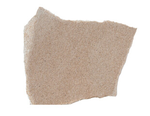 Brown ripped piece of paper isolated on transparent background PNG file