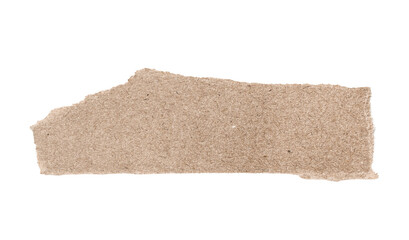 Brown ripped piece of paper isolated on transparent background PNG file