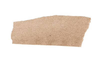 Brown ripped piece of paper isolated on transparent background PNG file